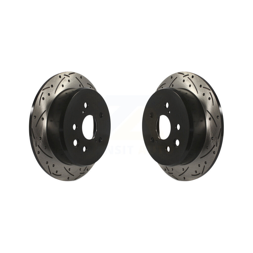 Coated Drilled Slotted Disc Brake Rotors Rear Pair For Lexus IS250
