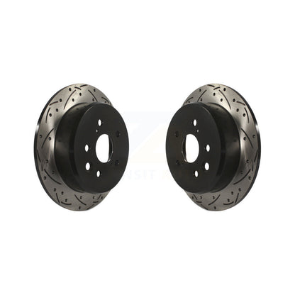 Coated Drilled Slotted Disc Brake Rotors Rear Pair For Lexus IS250
