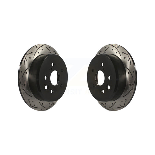 Coated Drilled Slotted Disc Brake Rotors Rear Pair For Lexus IS250