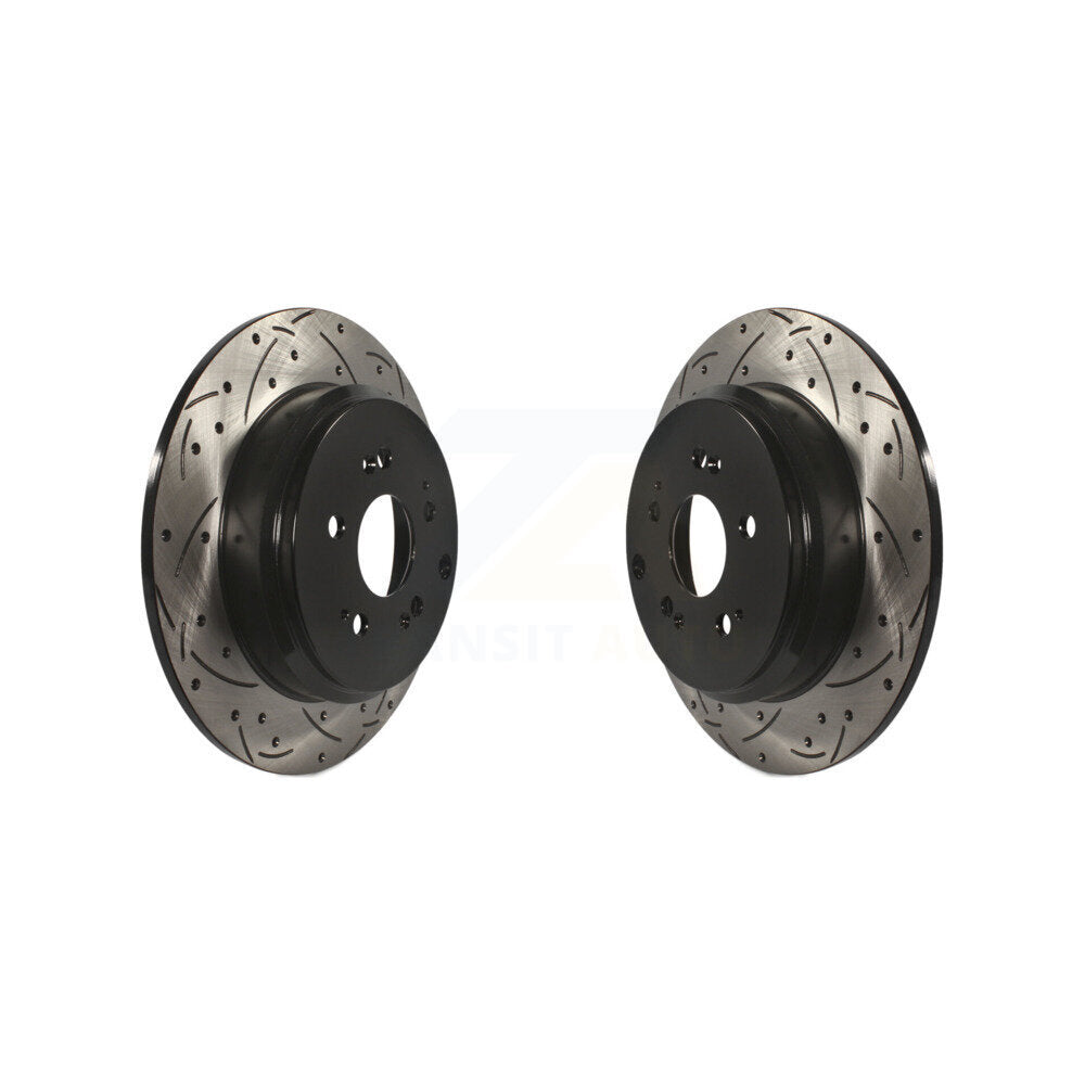 Coat Drill Slot Disc Brake Rotor Rear Pair For Honda Odyssey Pilot Acura MDX ZDX