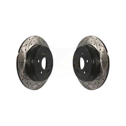 Coat Drill Slot Disc Brake Rotor Rear Pair For Honda Odyssey Pilot Acura MDX ZDX