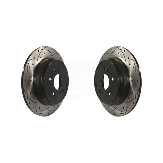 Coat Drill Slot Disc Brake Rotor Rear Pair For Honda Odyssey Pilot Acura MDX ZDX