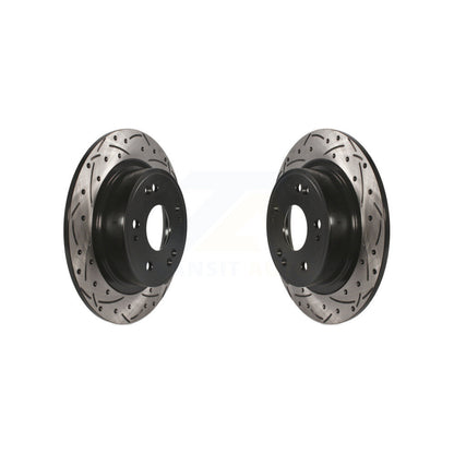 Coated Drill Slot Disc Brake Rotor Rear Pair For Honda Accord HR-V Acura ILX TSX