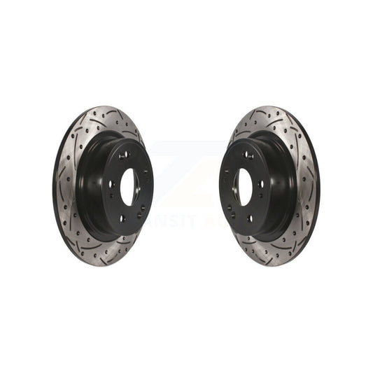 Coated Drill Slot Disc Brake Rotor Rear Pair For Honda Accord HR-V Acura ILX TSX
