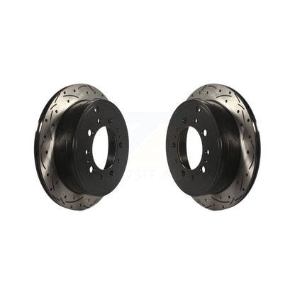 Drill Slot Disc Brake Rotor Rear Pair For Toyota Tundra Sequoia Lexus LX570 Land