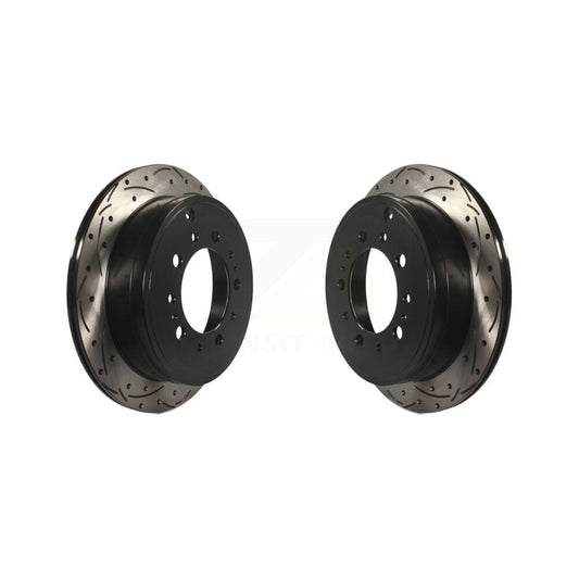 Drill Slot Disc Brake Rotor Rear Pair For Toyota Tundra Sequoia Lexus LX570 Land