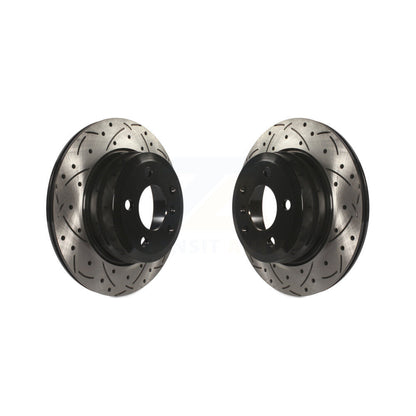 Coated Drilled Slotted Disc Brake Rotors Rear Pair For BMW X5 X6