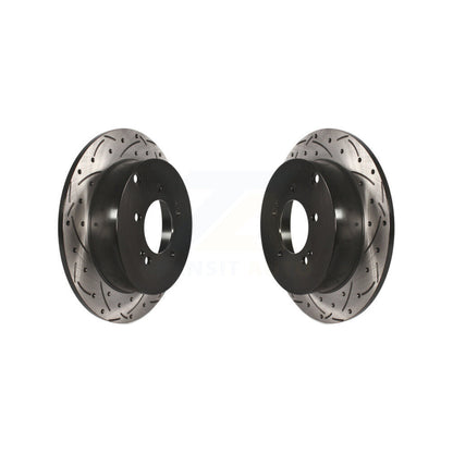 Coated Drilled Slot Disc Brake Rotors Rear Pair For Mitsubishi Lancer Outlander