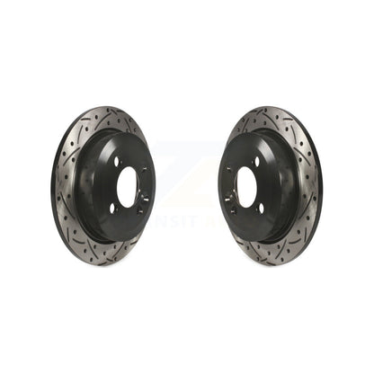 Coated Drilled Slotted Disc Brake Rotors Rear Pair For Mini Cooper