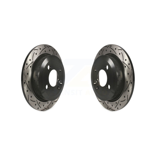 Coated Drilled Slotted Disc Brake Rotors Rear Pair For Mini Cooper