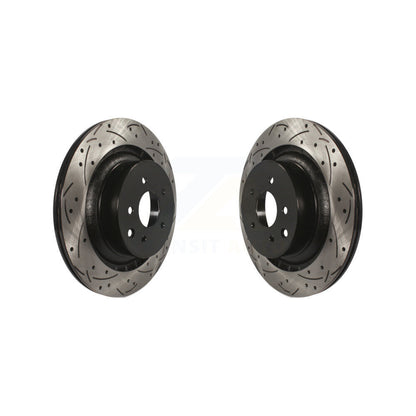 Coated Drill Slot Disc Brake Rotors Rear Pair For INFINITI G37 Nissan 370Z Q60 Z