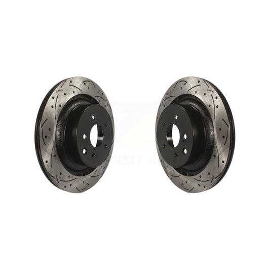 Coated Drill Slot Disc Brake Rotors Rear Pair For INFINITI G37 Nissan 370Z Q60 Z