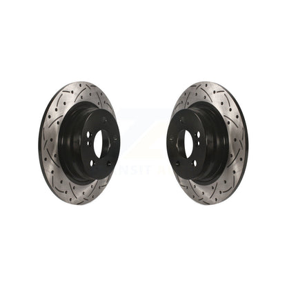 Coated Drilled Slot Disc Brake Rotors Rear Pair For Mercedes-Benz C300 C250 C230