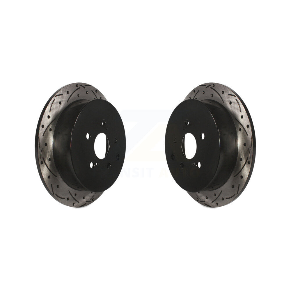 Drill Slot Brake Rotor Rear Pair For Toyota Sienna Highlander Lexus RX350 RX450h