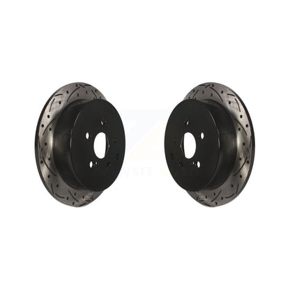 Drill Slot Brake Rotor Rear Pair For Toyota Sienna Highlander Lexus RX350 RX450h