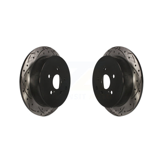Drill Slot Brake Rotor Rear Pair For Toyota Sienna Highlander Lexus RX350 RX450h