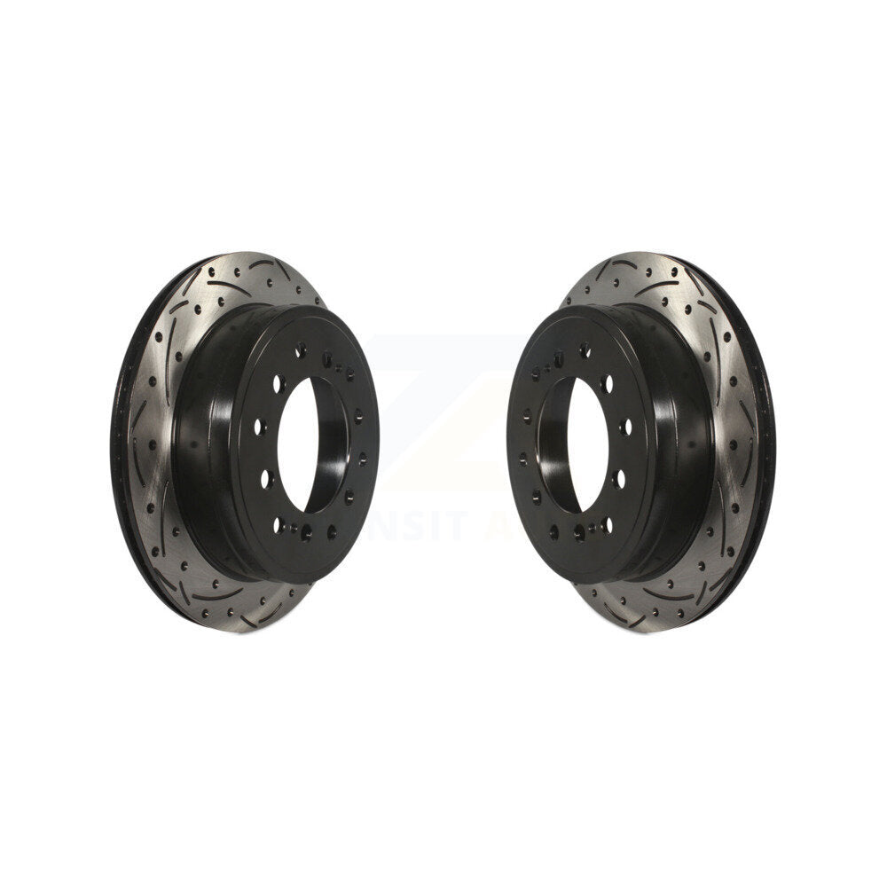 Drill Slot Disc Brake Rotors Rear Pair For Toyota 4Runner Lexus GX460 FJ Cruiser