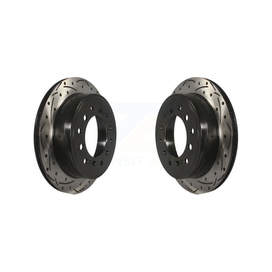 Drill Slot Disc Brake Rotors Rear Pair For Toyota 4Runner Lexus GX460 FJ Cruiser