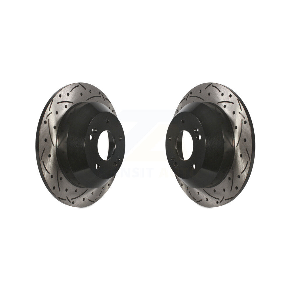Drilled Slot Brake Rotor Rear Pair For Hyundai Kia Sorento Santa Fe Sport Sedona