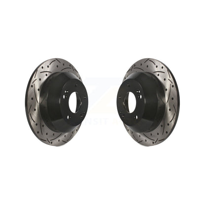 Drilled Slot Brake Rotor Rear Pair For Hyundai Kia Sorento Santa Fe Sport Sedona