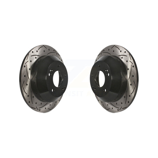 Drilled Slot Brake Rotor Rear Pair For Hyundai Kia Sorento Santa Fe Sport Sedona