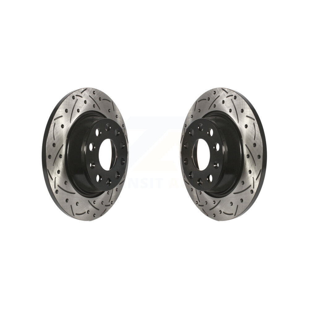 Drill Slot Brake Rotors Rear Pair For Volkswagen Tiguan Audi CC Jetta A3 Quattro
