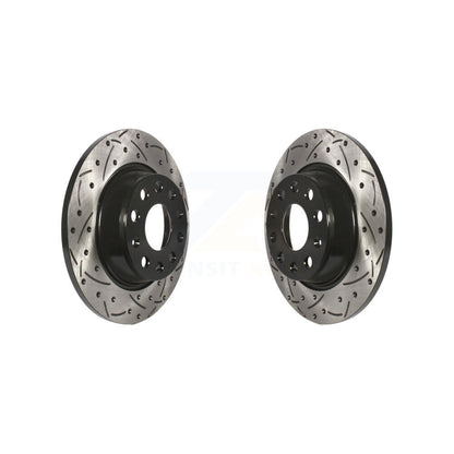 Drill Slot Brake Rotors Rear Pair For Volkswagen Tiguan Audi CC Jetta A3 Quattro