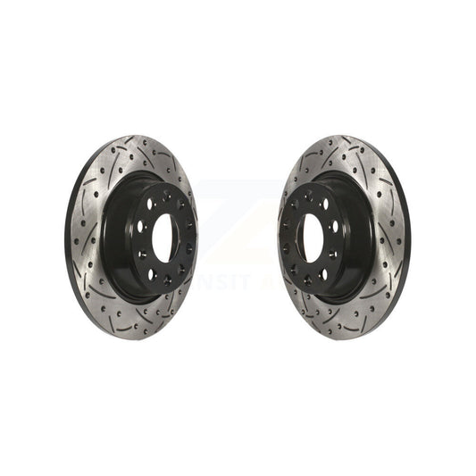 Drill Slot Brake Rotors Rear Pair For Volkswagen Tiguan Audi CC Jetta A3 Quattro