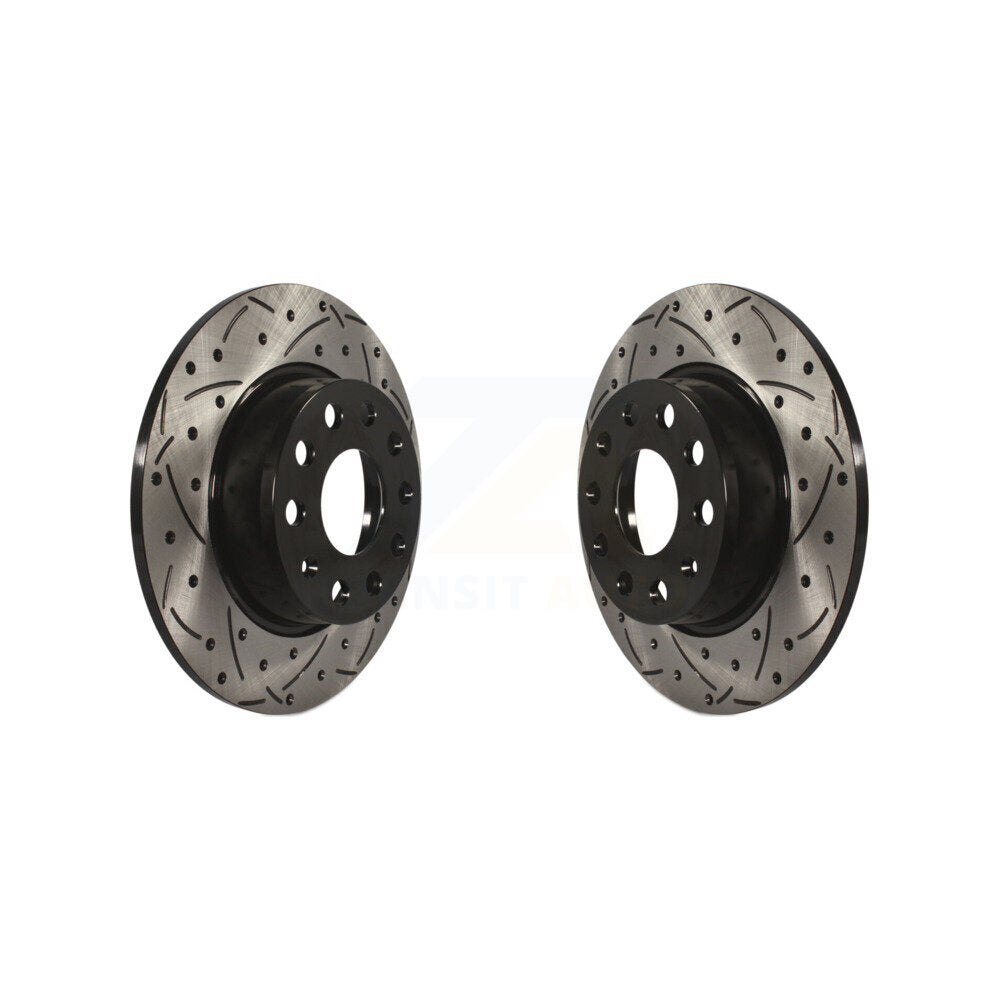 Drill Slot Brake Rotor Rear Pair For Volkswagen Jetta Golf Passat SportWagen GTI
