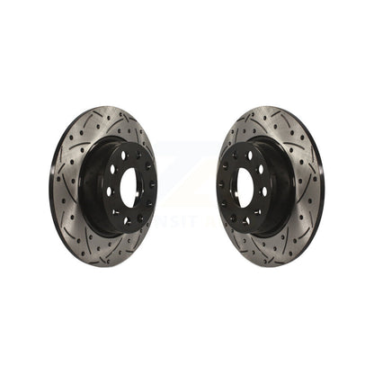 Drill Slot Brake Rotor Rear Pair For Volkswagen Jetta Golf Passat SportWagen GTI