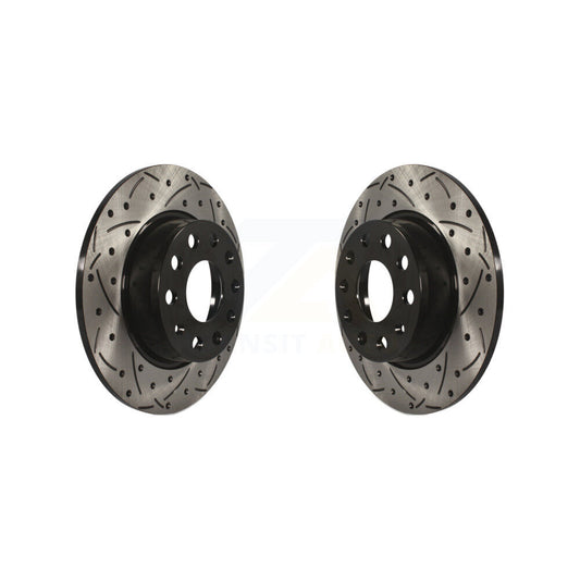 Drill Slot Brake Rotor Rear Pair For Volkswagen Jetta Golf Passat SportWagen GTI