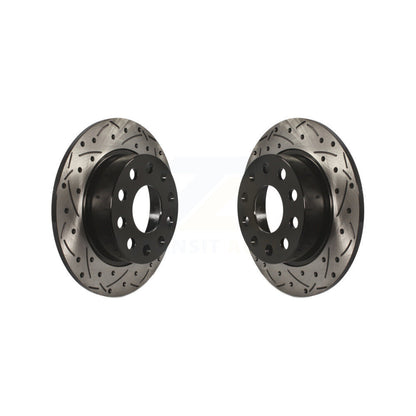 Drilled Slot Brake Rotor Rear Pair For Volkswagen Jetta Beetle Golf Alltrack Eos