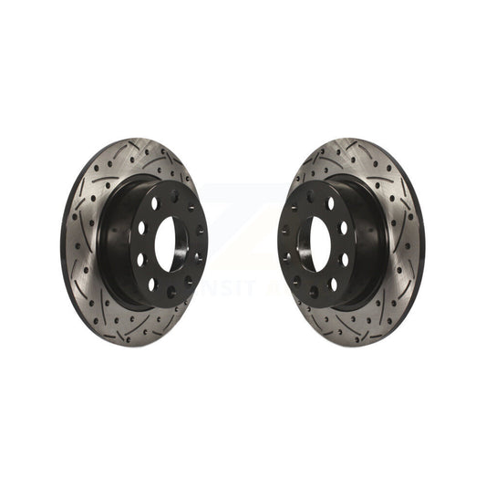 Drilled Slot Brake Rotor Rear Pair For Volkswagen Jetta Beetle Golf Alltrack Eos