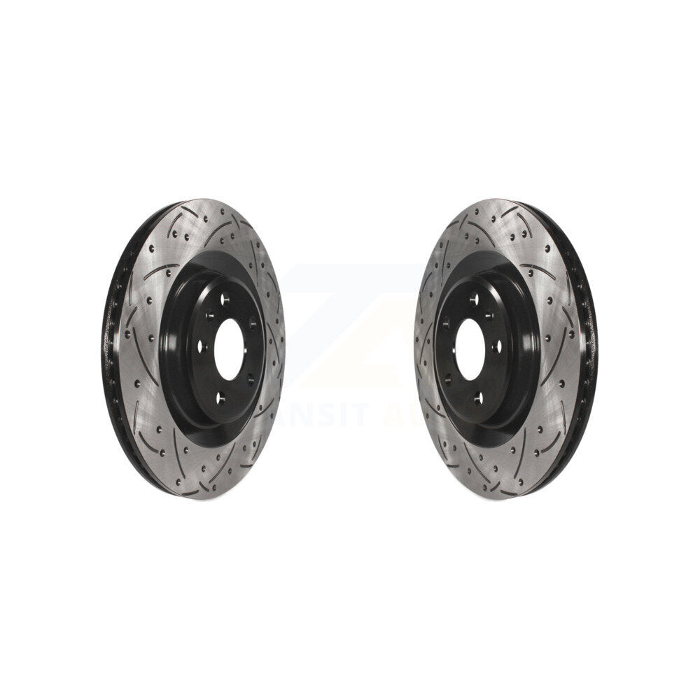 Drill Slot Brake Rotors Rear Pair For Audi Q5 Porsche Macan A4 Quattro S5 SQ5 Q7