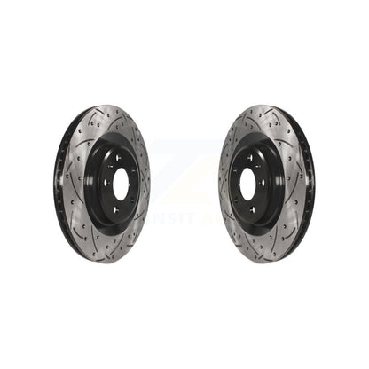 Drill Slot Brake Rotors Rear Pair For Audi Q5 Porsche Macan A4 Quattro S5 SQ5 Q7