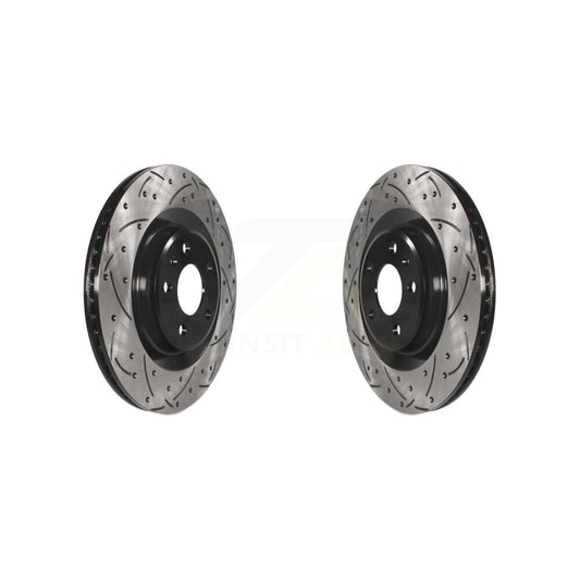 Drill Slot Brake Rotors Rear Pair For Audi Q5 Porsche Macan A4 Quattro S5 SQ5 Q7