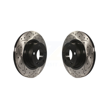 Coated Drilled Slotted Disc Brake Rotors Rear Pair For BMW X3 X4