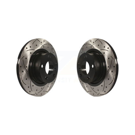 Coated Drilled Slotted Disc Brake Rotors Rear Pair For BMW X3 X4