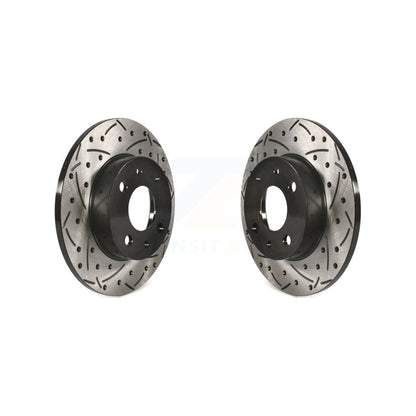Coated Drilled Slotted Disc Brake Rotors Rear Pair For Fiat 500