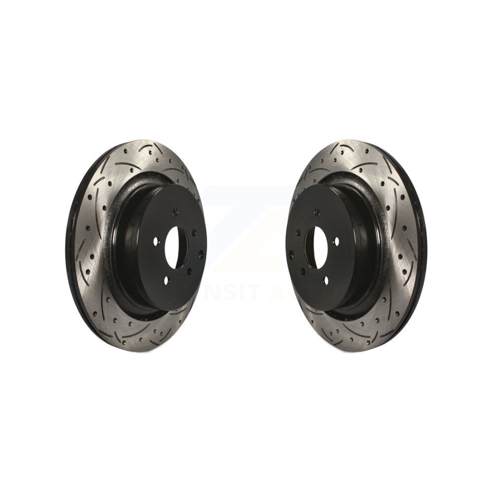 Drill Slot Brake Rotor Rear Pair For INFINITI Q50 Q60 M37 FX50 QX70 Q70 Q70L M56