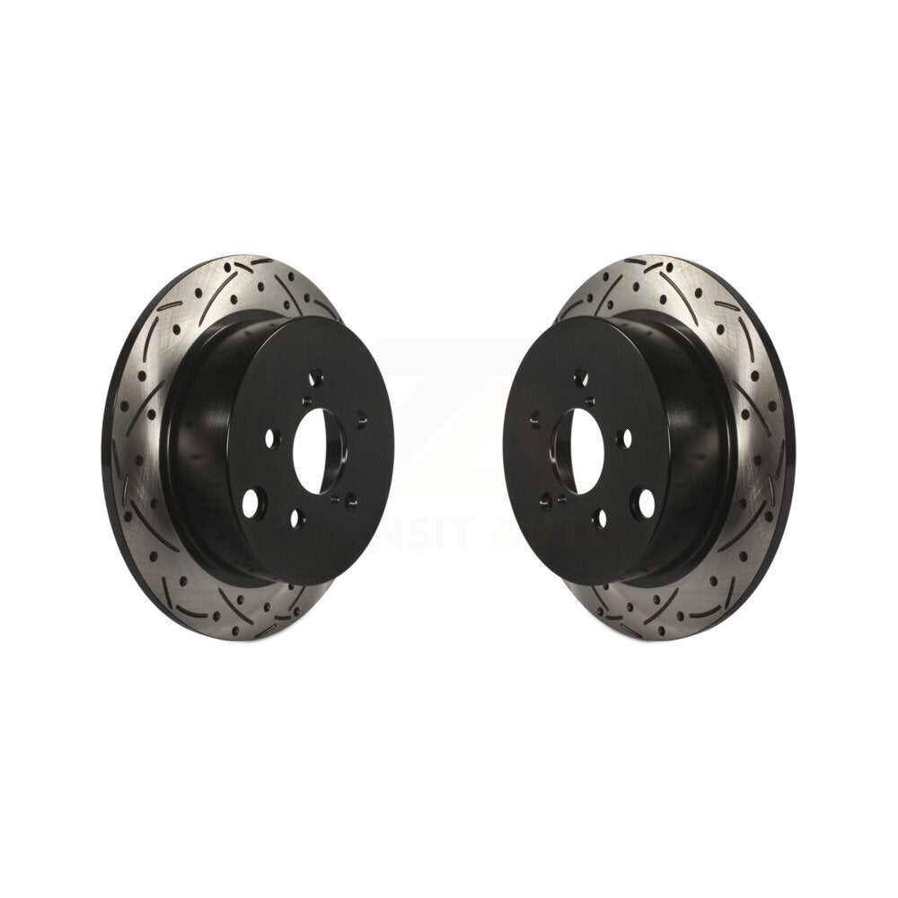 Drilled Slot Disc Brake Rotor Rear Pair For Subaru Crosstrek Impreza Forester XV