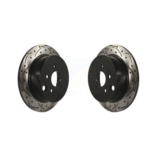Drilled Slot Disc Brake Rotor Rear Pair For Subaru Crosstrek Impreza Forester XV