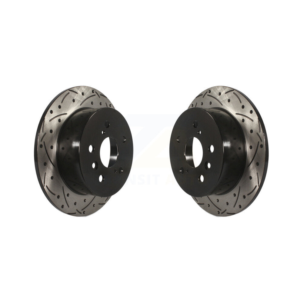 Drill Slot Disc Brake Rotor Rear Pair For Toyota Camry Lexus ES350 Avalon ES300h