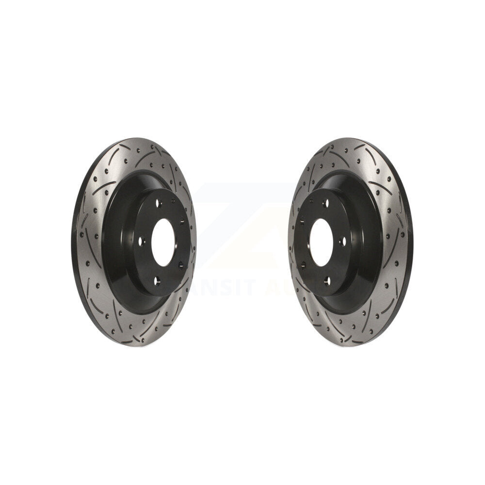Coated Drilled Slotted Disc Brake Rotors Rear Pair For Mazda CX-5 CX-30 MX-30 EV