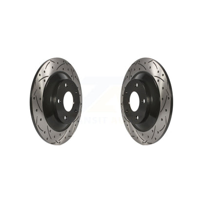 Coated Drilled Slotted Disc Brake Rotors Rear Pair For Mazda CX-5 CX-30 MX-30 EV