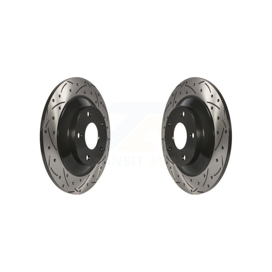 Coated Drilled Slotted Disc Brake Rotors Rear Pair For Mazda CX-5 CX-30 MX-30 EV