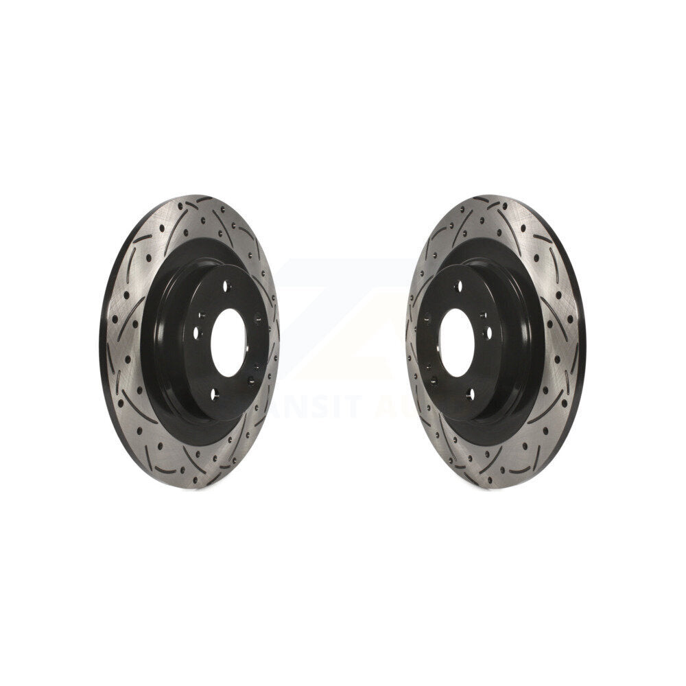 Drill Slot Brake Rotor Rear Pair For Mitsubishi RVR Outlander Eclipse Cross PHEV