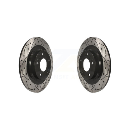 Drill Slot Brake Rotor Rear Pair For Mitsubishi RVR Outlander Eclipse Cross PHEV