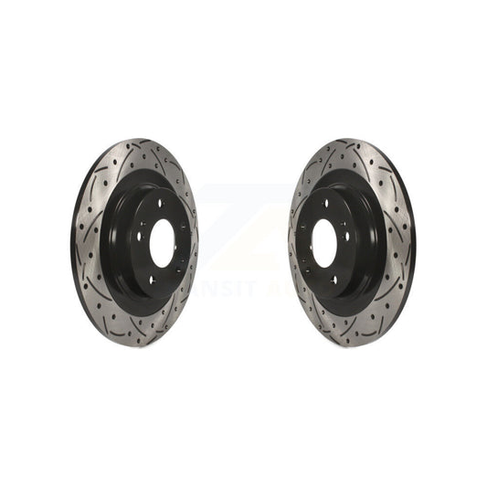 Drill Slot Brake Rotor Rear Pair For Mitsubishi RVR Outlander Eclipse Cross PHEV