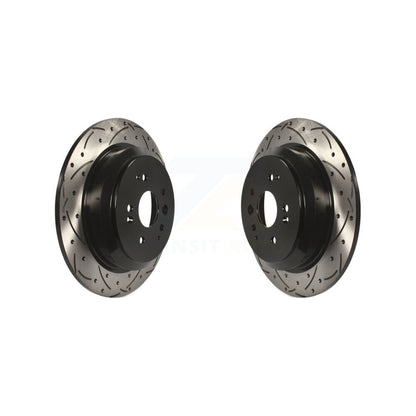 Coated Drilled Slotted Disc Brake Rotors Rear Pair For 2014-2016 Acura MDX